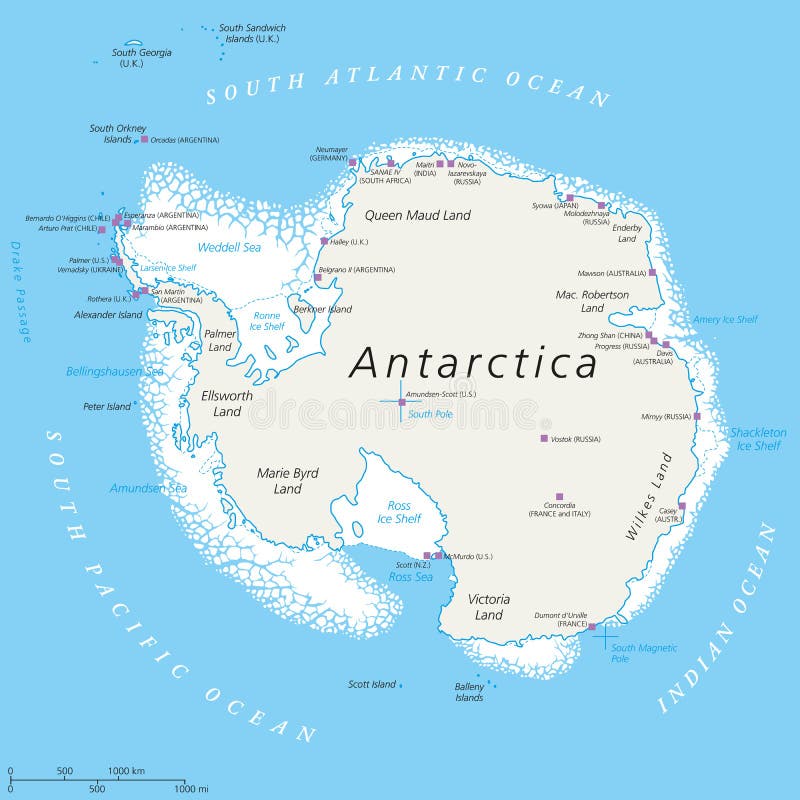 Mappa politica dell'Antartide