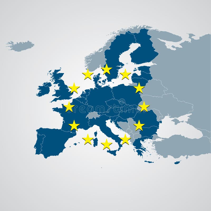 Mappa politica di Europa illustrazione di stock Mappa politica di Europa illustrazione di stock