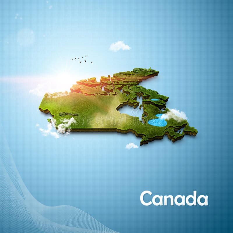 Mappa realistica 3D del Canada royalty illustrazione gratis Mappa realistica 3D del Canada royalty illustrazione gratis