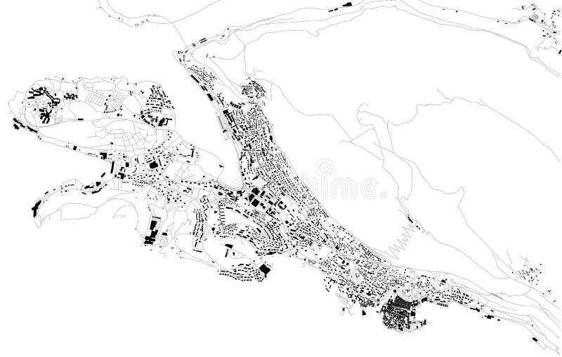Mappa satellite di Ragusa, Croazia, vie della città royalty illustrazione gratis Mappa satellite di Ragusa, Croazia, vie della città royalty illustrazione gratis