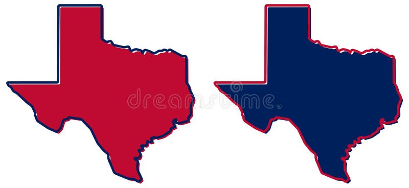 Mappa semplificata del profilo del Texas Il materiale di riempimento ed il colpo sono colou dello stato
