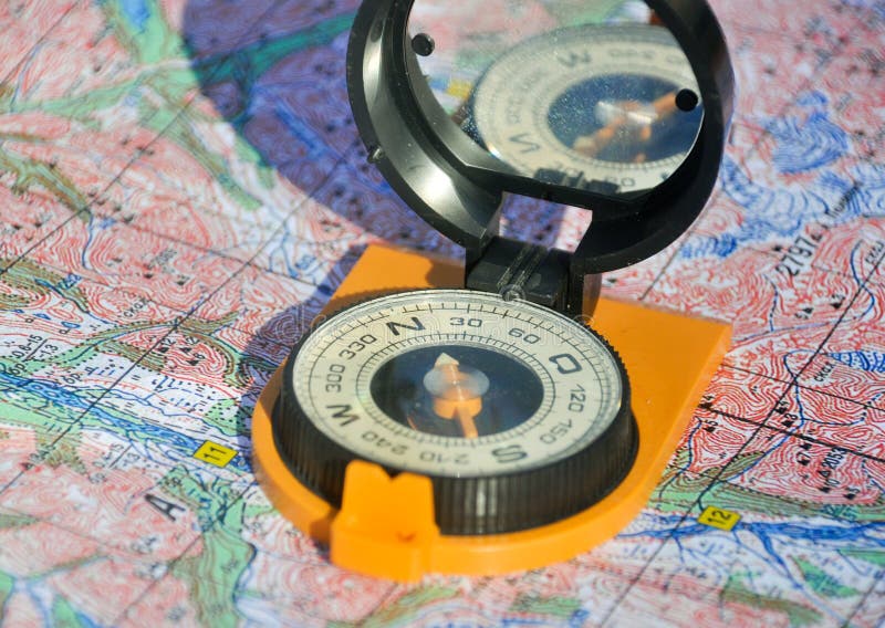 Maps and compass. stock image. Image of directional, leadership - 38699577