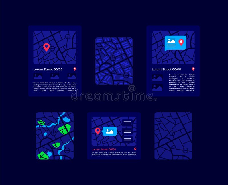 Maps UI elements kit stock vector. Illustration of address 197799644