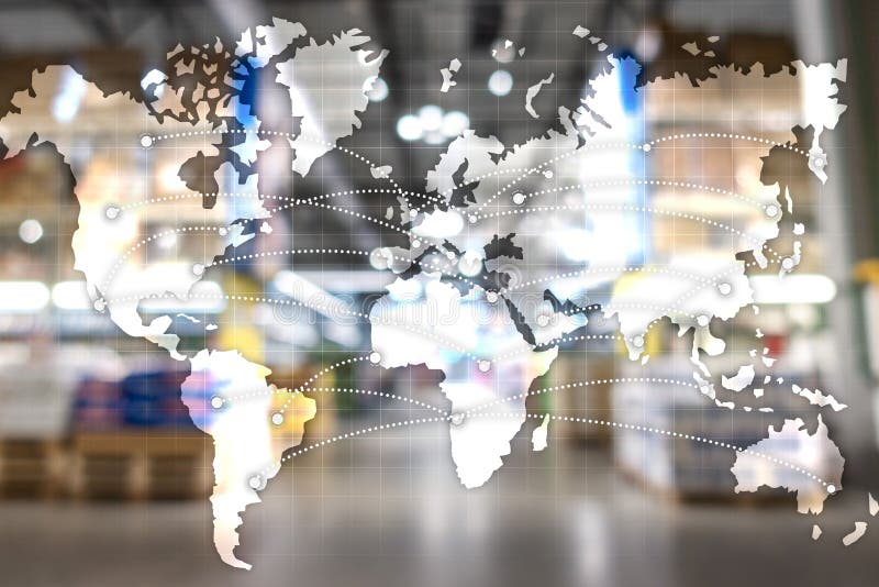 Mapuj globalne partnerstwo logistyczne Koncepcja importu obraz stock Mapuj globalne partnerstwo logistyczne Koncepcja importu obraz stock