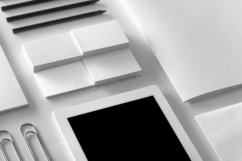 Maqueta de la identidad de marca Sistema corporativo en blanco de los efectos de escritorio fotos de archivo libres de regalías Maqueta de la identidad de marca Sistema corporativo en blanco de los efectos de escritorio fotos de archivo libres de regalías