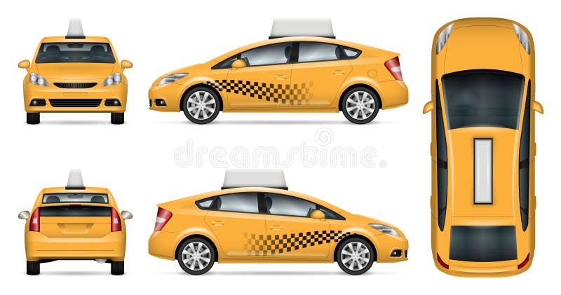 Maqueta del vector del coche del taxi libre illustration Maqueta del vector del coche del taxi libre illustration