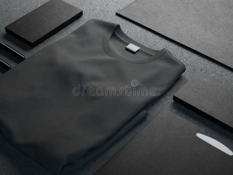 Maqueta oscura con la camiseta en blanco foto de archivo Maqueta oscura con la camiseta en blanco foto de archivo