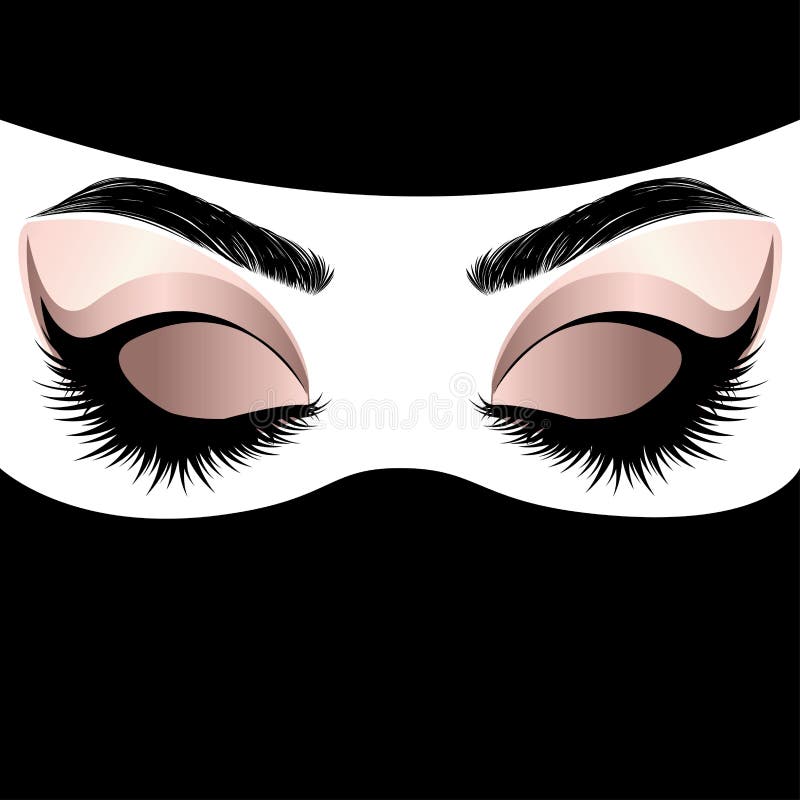  Maquillaje árabe Del Ojo De La Mujer Del Oro De Rose Ilustración del Vector