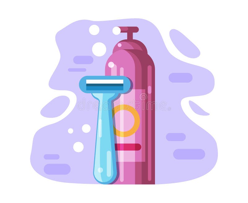 Maquinilla de afeitar de las mujeres s y producto el afeitar, removedor del pelo stock de ilustración Maquinilla de afeitar de las mujeres s y producto el afeitar, removedor del pelo stock de ilustración