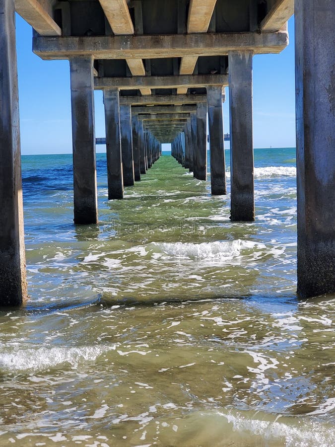 Mar de la playa del muelle costero de Texas fotografía de archivo Mar de la playa del muelle costero de Texas fotografía de archivo