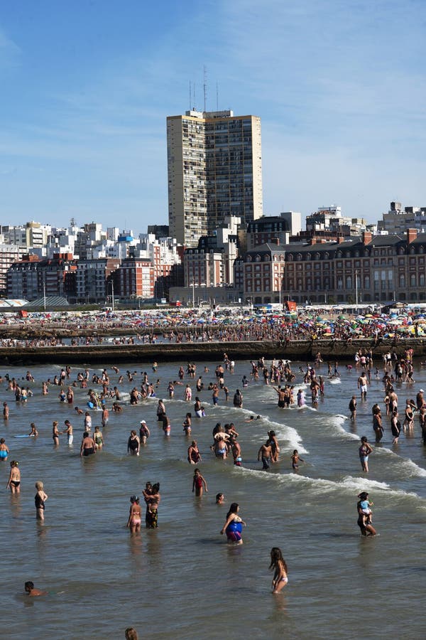 Argentina City of Mar Del Plata with Buildings and Luxury Hotels and