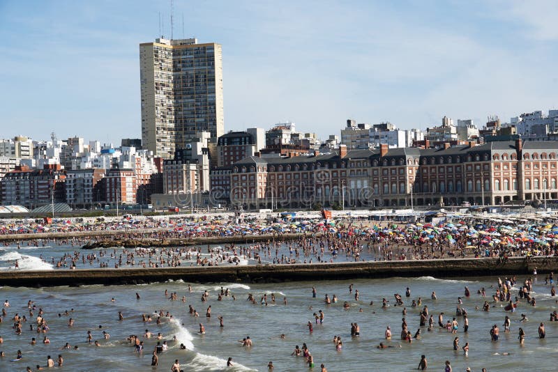 Argentina City of Mar Del Plata with Buildings and Luxury Hotels and