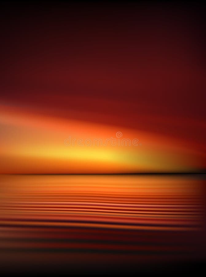 Mar ao crepúsculo - ilustração vetorial ilustração royalty free