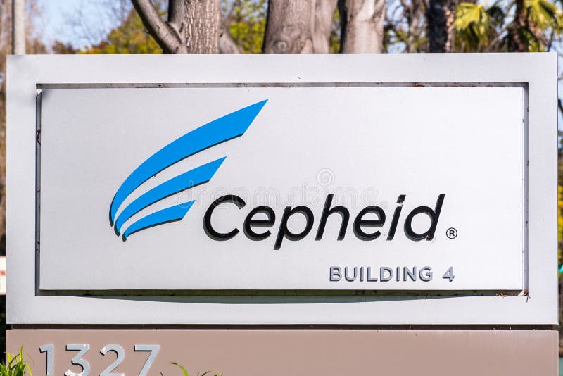 Mar 30 2020 sunnyvale ca usa chiusura del logo di cepheid nella loro sede centrale nella valle del silicio cepheid inc è un americ immagine stock libera da diritti