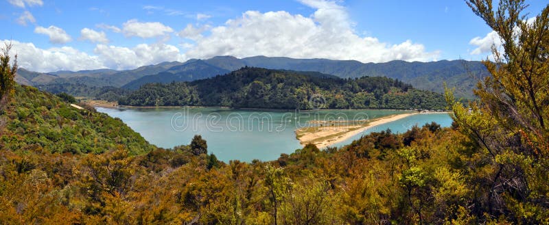 Marahau-Lagune, Abel Tasman Nationalpark, Neuseeland stockfotografie