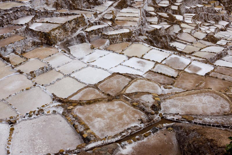 MARAS SALT MINES, SALINAS NEAR TARABAMBA IN PERU. MARAS SALT MINES, SALINAS NEAR TARABAMBA IN PERU