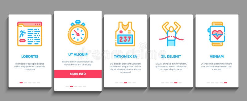 Marathon Onboarding Elements Icons Set Vector Stock Vector Illustration Of Runner Concept Marathon Onboarding Elements Icons Set Vector Stock Vector Illustration Of Runner Concept