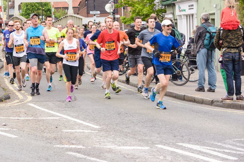 Marathon Runners S. England, Bristol - May 7, 2017: Marathon Runners S, Simplyhealth Great Bristol 10k, Shallow Depth of Field stock photos Marathon Runners S. England, Bristol - May 7, 2017: Marathon Runners S, Simplyhealth Great Bristol 10k, Shallow Depth of Field stock photos
