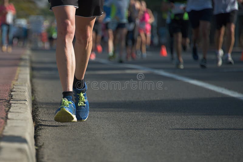 Marathon Running Race People Competing Stock Image - Image of marathon ...