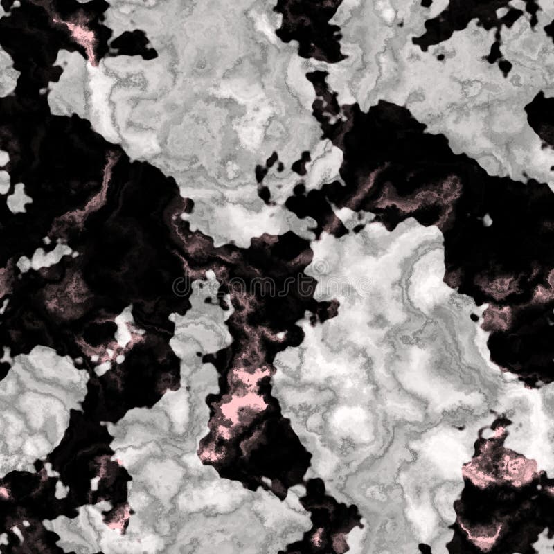 Marble Black, White And Pink Seamless Background Stock Illustration