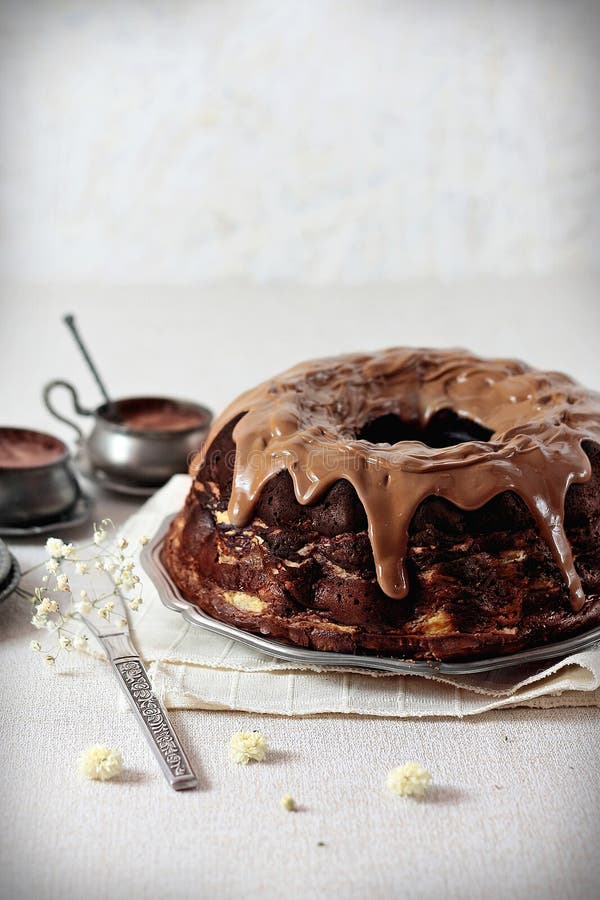 Marble bundt cake stock image. Image of coffee, canvas 34182363