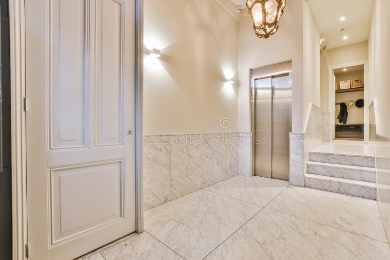 Marble Hall of a Modern House in Marble Stock Image Image of wall