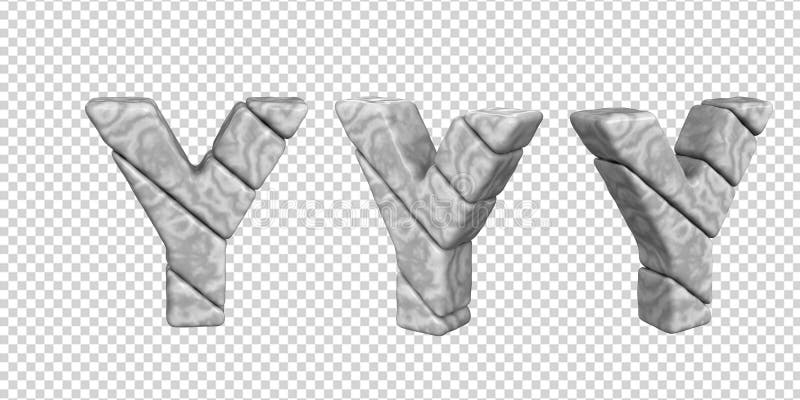 The letters are made of marble in different angles on a transparent background. 3d letter y. The letters are made of marble in different angles on a transparent background. 3d letter y