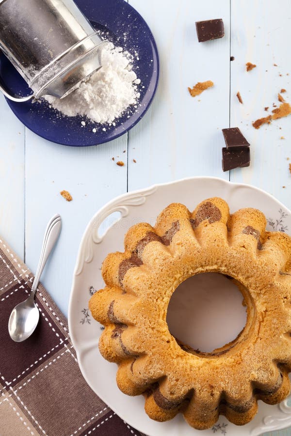Marble ring cake stock image. Image of confectionery 190680609