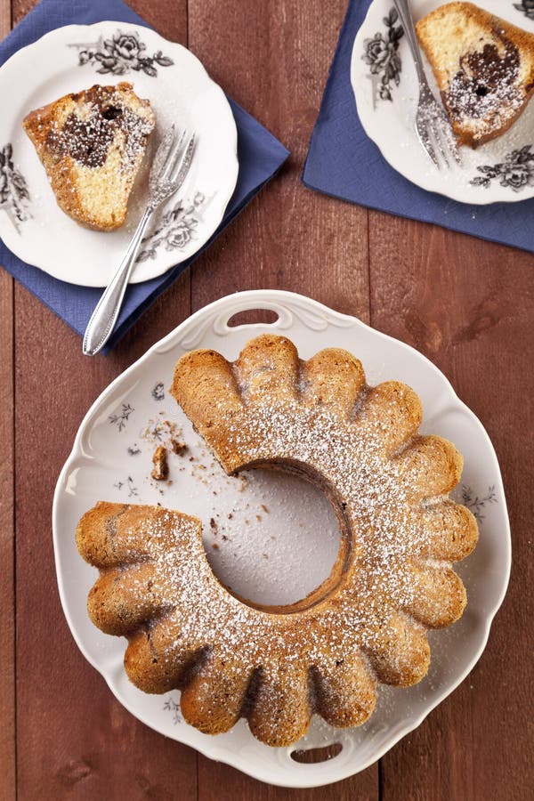 Marble ring cake stock photo. Image of beverage, fresh 190680812