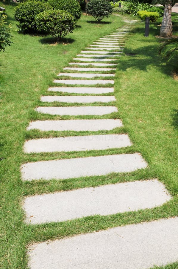 The marble stone paved footpath