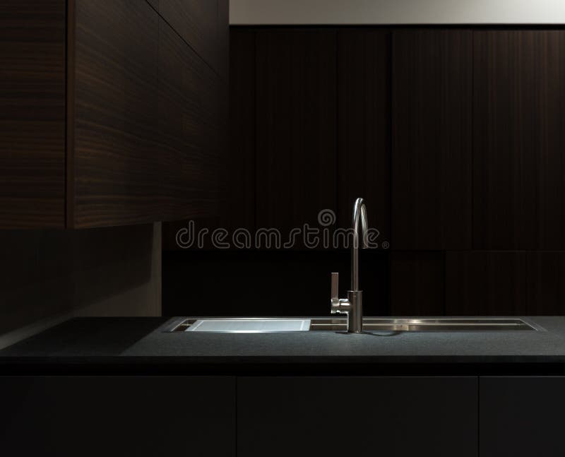Marble Top Kitchen Sink stock image. Image of crockery 55958165