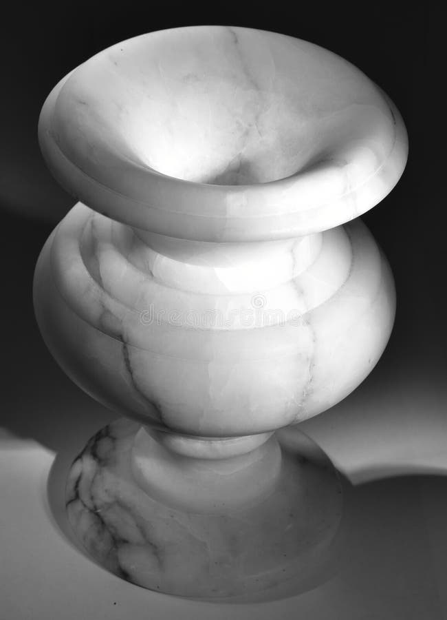 A Marble Vase in Black and White Stock Photo Image of style, dark