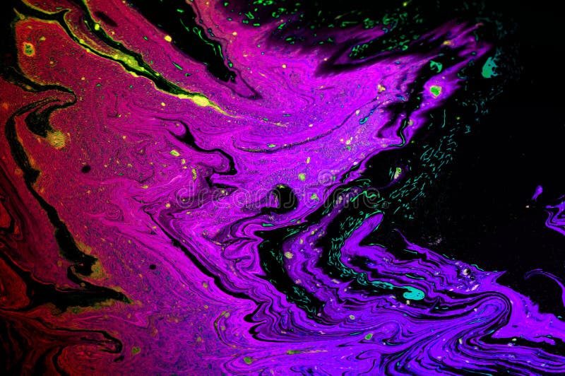 Marbled Blue and Golden Abstract Background. Liquid Marble Pattern