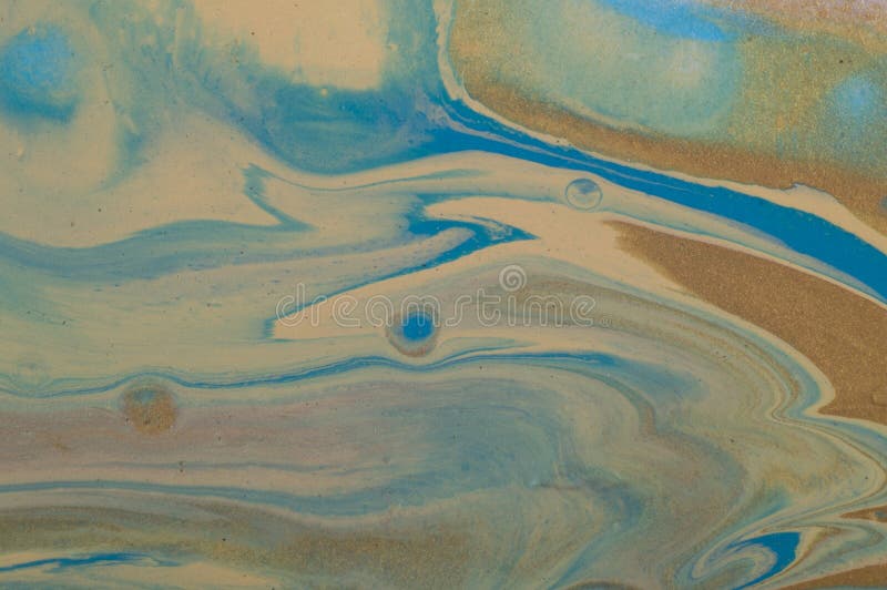 Marbled marine abstract background. Liquid acrylic marble pattern with blue and gold stock illustration Marbled marine abstract background. Liquid acrylic marble pattern with blue and gold stock illustration