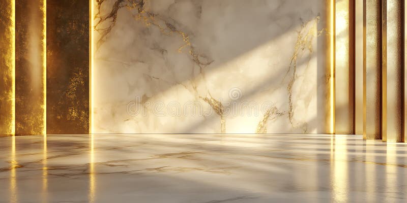 Marbre de luxe Arrière-plan Lumière dorée et texture élégante illustration de vecteur
