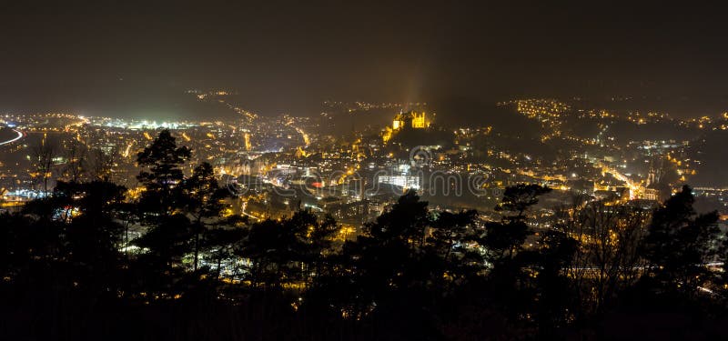 Marburg old city in germany at night. Marburg old city in germany at night