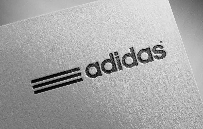 Marca De Textura Papel Del Logotipo Adidas Imagen editorial - Ilustración de 205685535