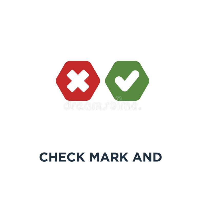 marca de verificação verde e ícone transversal vermelho marca de verificação verde e cr vermelho