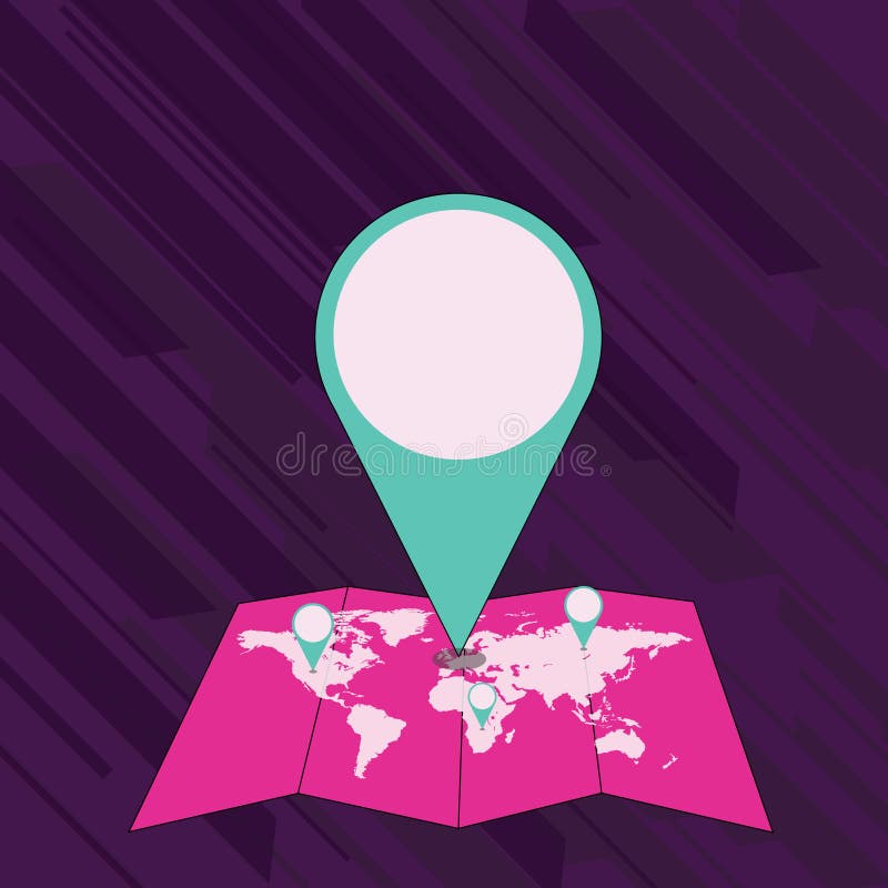 Marcador enorme colorido Pin Pointing do lugar a uma área ou endereço no mapa Ideia criativa do fundo para a entrega, transporte ilustração stock Marcador enorme colorido Pin Pointing do lugar a uma área ou endereço no mapa Ideia criativa do fundo para a entrega, transporte ilustração stock