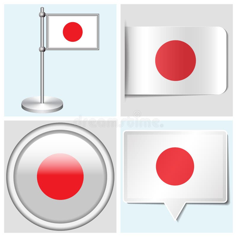 Marcajul japoniei set de etichetă buton autocolant royalty free illustration