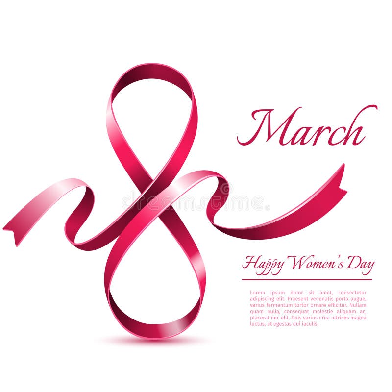 March 8 background template. International womans day greeting card