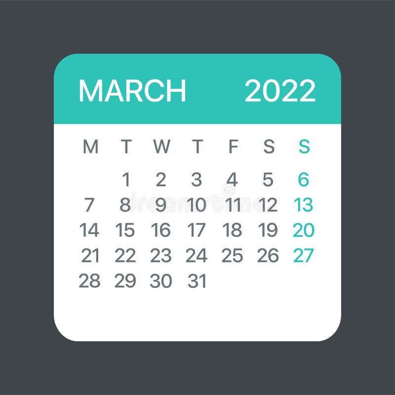 March 22 Calendar Icon stock illustration. Illustration of blank