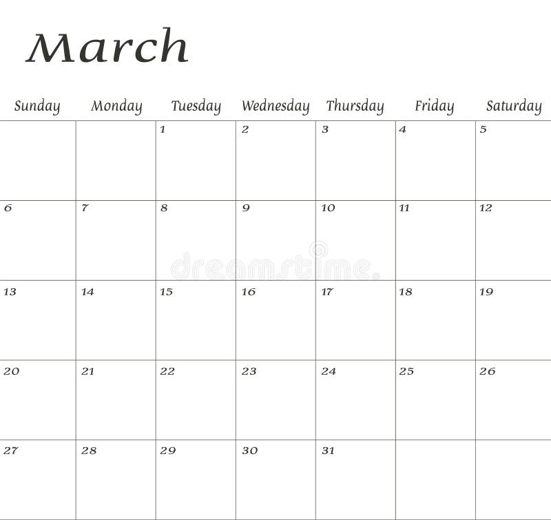March 2022 Calendar March 2022. Calendar Planner Design Template. Week Starts On Sunday. Stock  Vector - Illustration Of Holiday, Calendar: 231474761