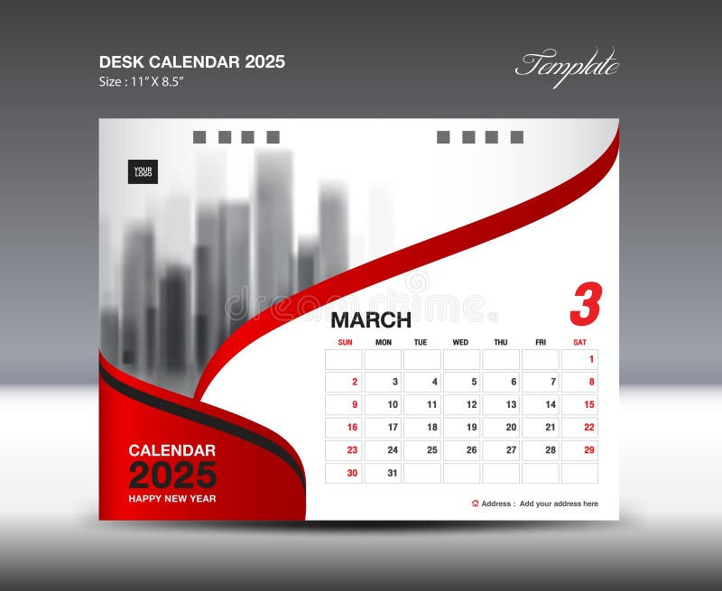 March 2025 - Calendar 2025 Template Vector, Desk Calendar 2025 Design ...