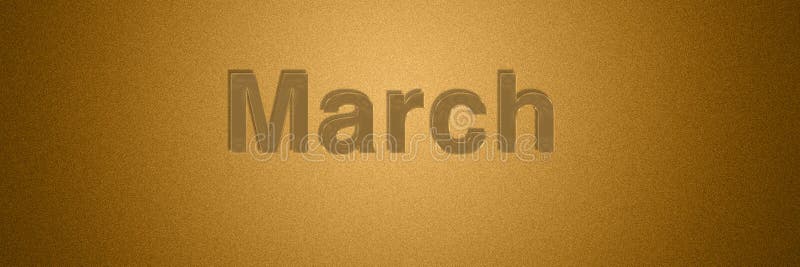 March gold text title for month background design royalty free illustration