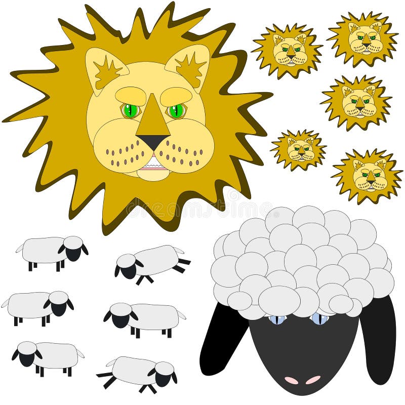 March lion and lamb stock vector. Illustration of ...