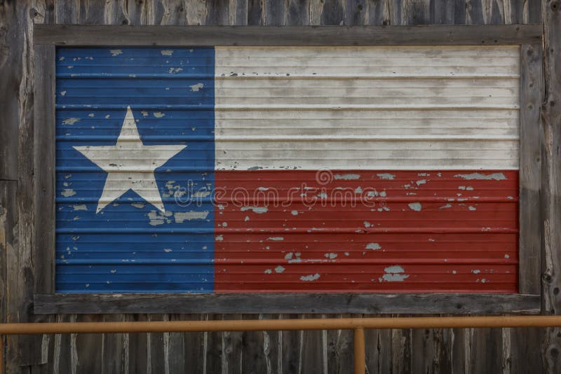 MARCH 6, 2018 - TEXAS STATE FLAG - Texas Lone Star flag on side on bar,. Texas, clipping