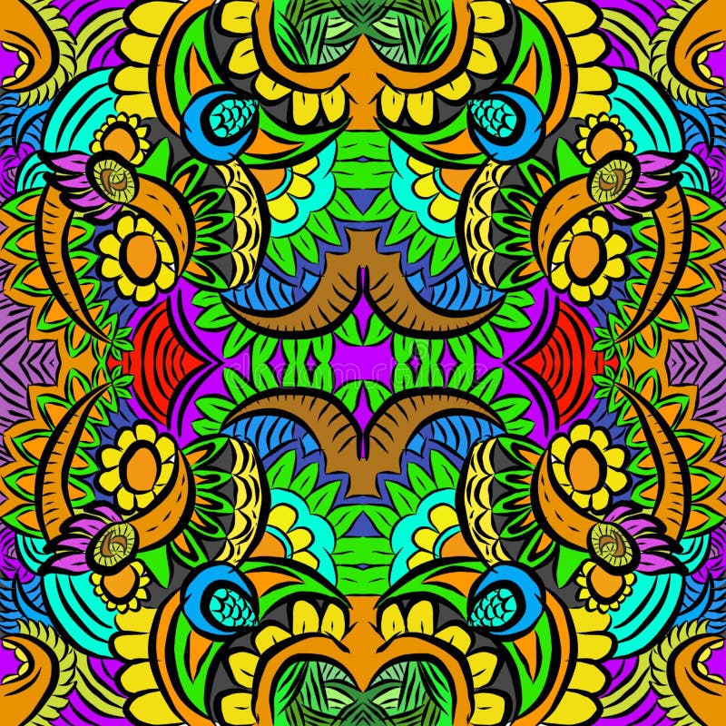 March 4th, 2021. Cool Abstract Design with Various Ornaments Stock