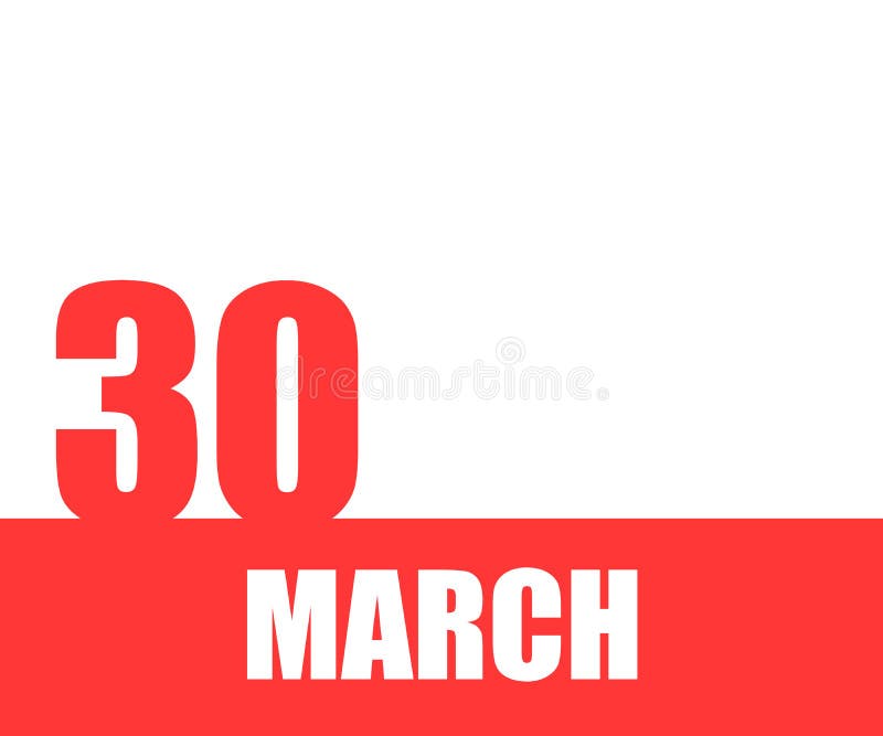 March 30th day of month calendar date stock illustration