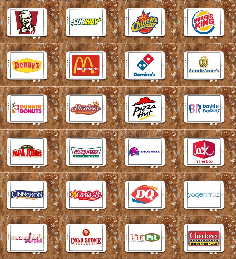Marche e logos di concessioni superiori dell'alimento royalty illustrazione gratis